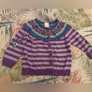 Wonderkids Purple and Blue Striped Cardigan